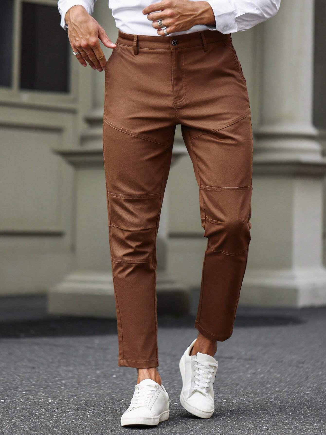 Manfinity Homme Men Slant Pocket Solid Pants