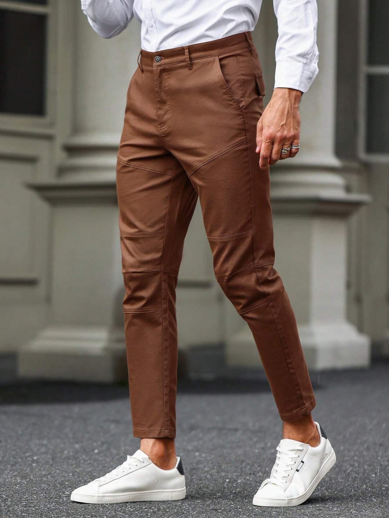 Manfinity Homme Men Slant Pocket Solid Pants