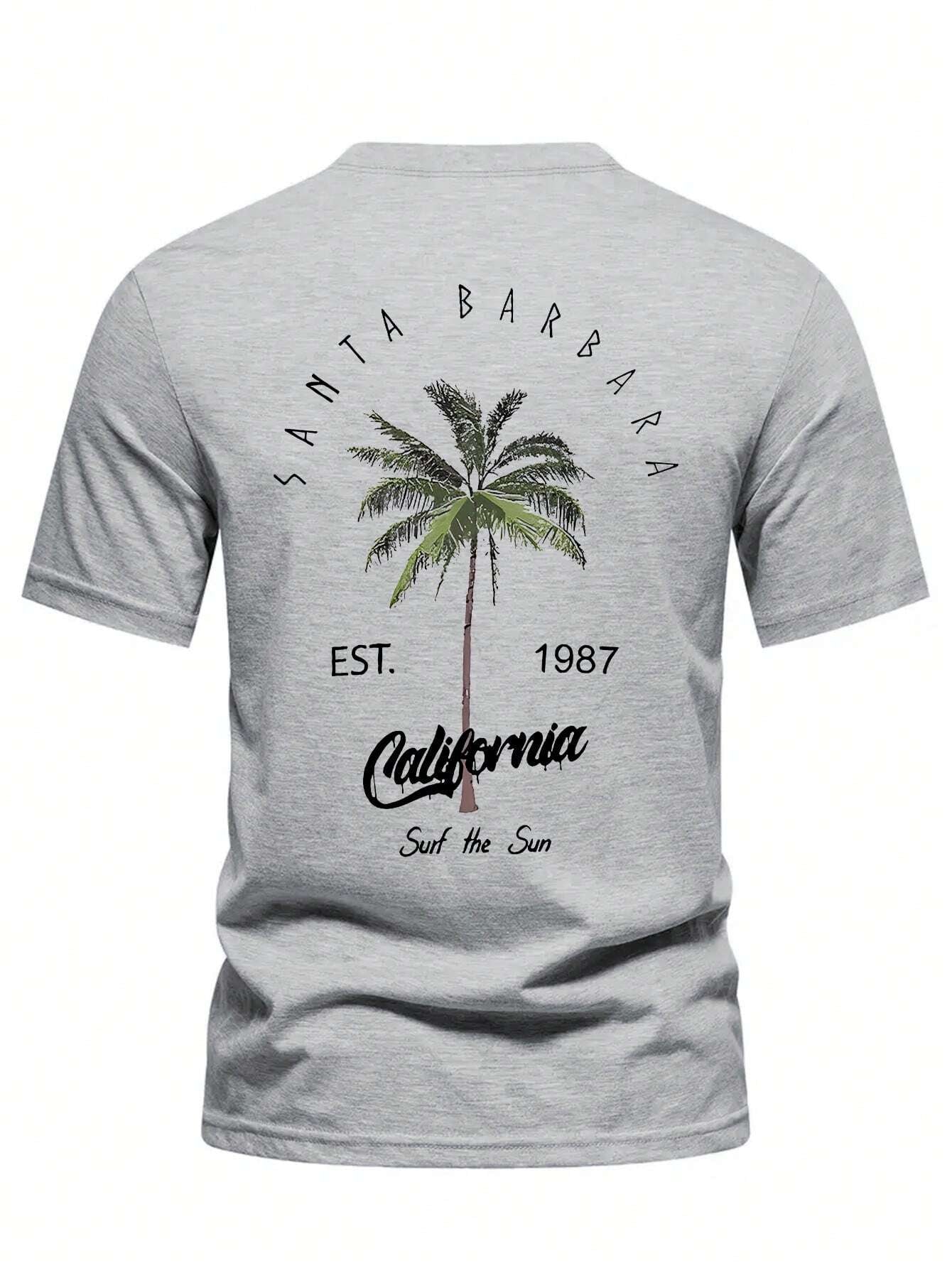 Men Coconut Tree & Letter Graphic Tee